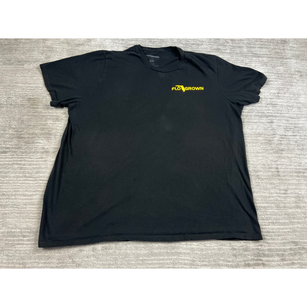 FloGrown T-Shirt Mens 3X‎ Black Alligator Swamp Graphic Short Sleeve Cotton Tee